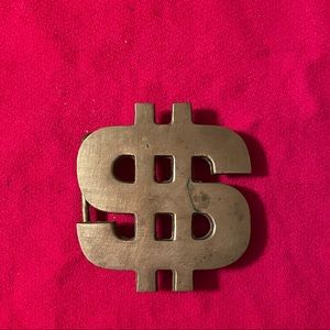 Vintage Brass Money Sign belt buckle